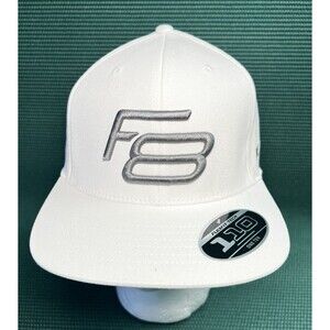 *NEW* COBRA KING F8 FLAT BILL FLEXFIT TECH 110 GOLF HAT - WHITE #909335